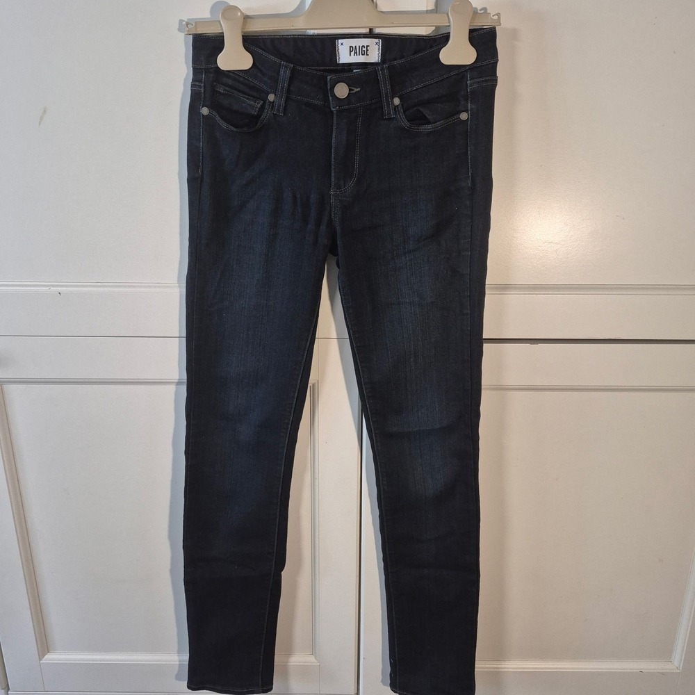 Paige Skyline Skinny Jeans Womens 27 Dark Wash Indigo Mid Rise Stretch Denim
